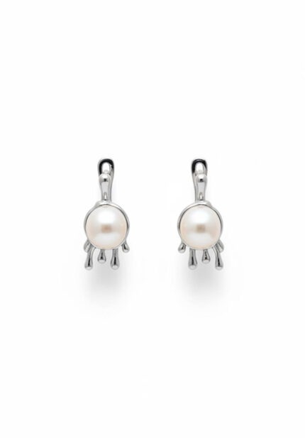 Серьги Pearl Classic Rhodium