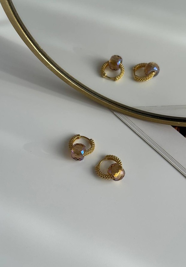 Серьги с кристаллами Swarovski Golden Light